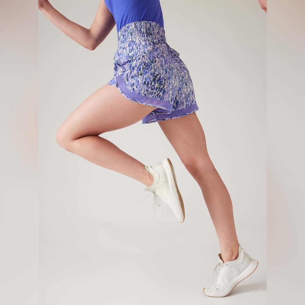 Athleta High Rise Mesh Racer Run 3" Shorts - Picture 3 of 12